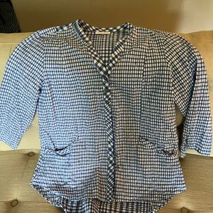 Size S habitat clothes to live in blue and white 99% cotton shirt.